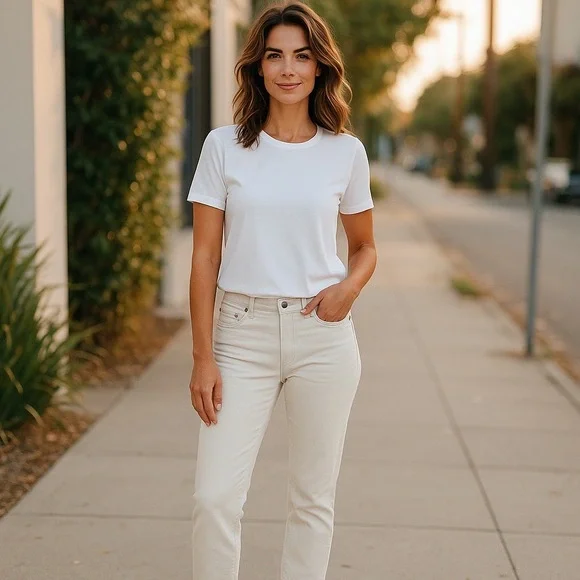 Lauren Ralph Lauren Black Tag Women’s White Straight Leg Jeans Pants Size 12 - Picture 4 of 9